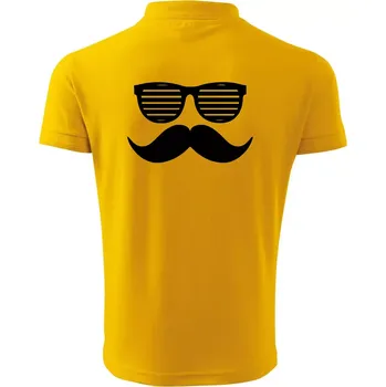 Pánská košile Mustache brýle - Polokošile pánská Pique Polo 203 - 5XL ( Žlutá )