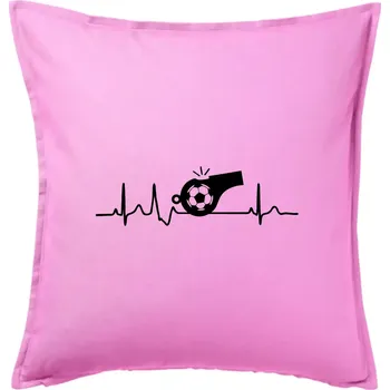 Polštář EKG fotbal rozhodčí a píšťalka - Polštář 50x50 - 50x50 - Pouze potah ( Růžová )