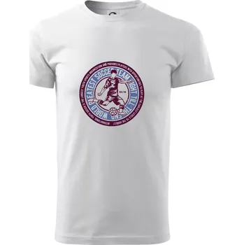 Pánské tričko Soccer kulatý motiv - Triko extra velké (5-8XL) - 6XL ( Bílá )