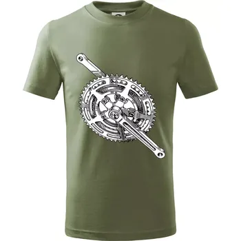 Cyklo převodník - Tričko dětské bavlněné - 104-110cm / 3-4 roky ( Khaki )