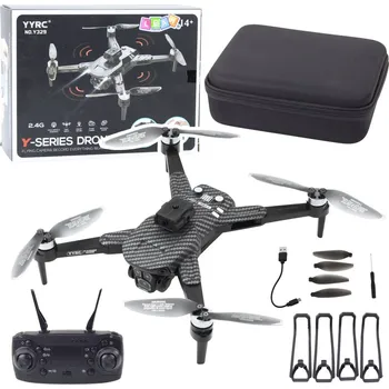 autíčko LEAN Toys Dron Y329 HD Kamera WIFI LED Světla Aplikace Černý Karbon
