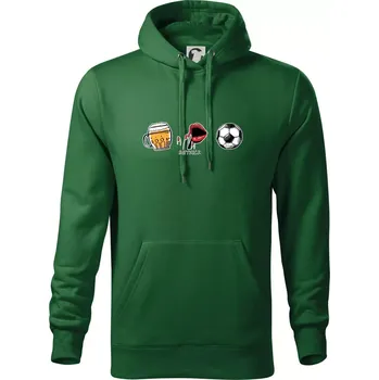 Pánská mikina Hattrick fotbal - Mikina pánská Cape s kapucí - 5XL ( Lahvově zelená )