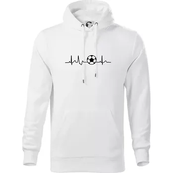 Pánská mikina Ekg fotbal míč - Mikina pánská Cape s kapucí - 5XL ( Bílá )
