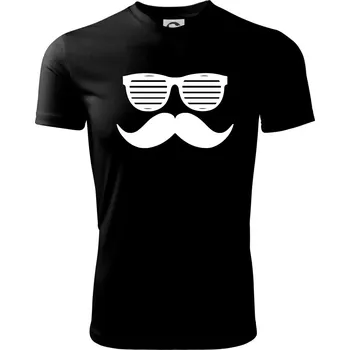 Mustache brýle - Dětské triko sportovní (dresovina) - 146 cm/10 let ( Černá )