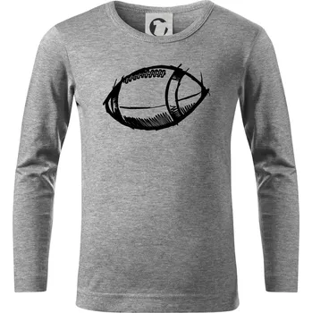 Americký fotbal míč skica - Triko dětské Long Sleeve - 158 cm/12 let ( Tmavě šedý melír )