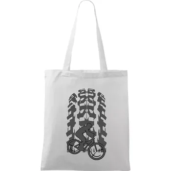 Nákupní taška Pneumatika MTB - Taška bavlněná - 42 x 38 cm ( Bílá )