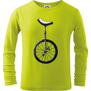 Chlapecké oblečení jednokolka kreslená - Triko dětské Long Sleeve - 158 cm/12 let ( Limetková )