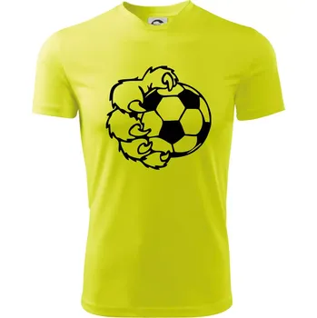 Chlapecké tričko Medvědí tlapa fotbal - Dětské triko sportovní (dresovina) - 122 cm/6 let ( Neonově žlutá )