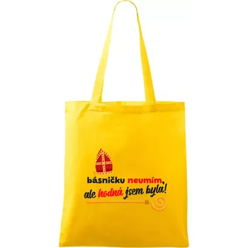 Básničku neumím, ale hodná jsem byla - Taška bavlněná - 42 x 38 cm ( Žlutá )