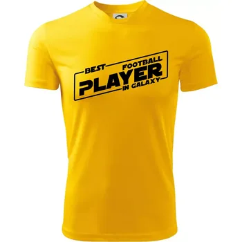 Chlapecké tričko Best football player in galaxy - Dětské triko sportovní (dresovina) - 134 cm/8 let ( Žlutá )