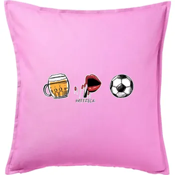 Polštář Hattrick fotbal - Polštář 50x50 - 50x50 - Pouze potah ( Růžová )