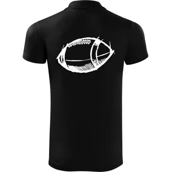 Pánská košile Americký fotbal míč skica - Polokošile Victory sportovní (dresovina) - S ( Černá )