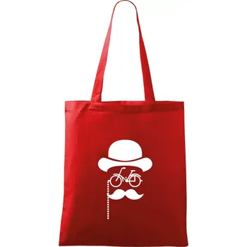 Mustache kolo - Taška bavlněná - 42 x 38 cm ( Červená )