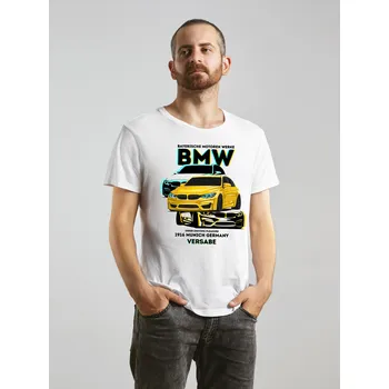 Pánské tričko Pánské bílé tričko s potiskem VSB BMW, VELIKOST XL