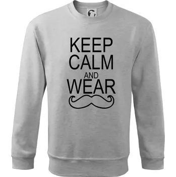 Keep calm and wear mustache - Mikina Essential dětská - 158 cm/12 let ( Světlešedý Melír )