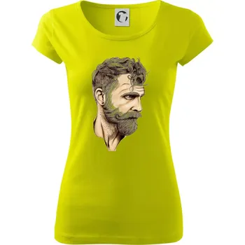 Mustache man - Dámské triko Pure - L ( Limetková )