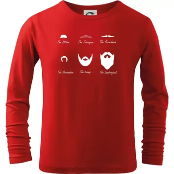 Chlapecké oblečení Types of men - Mustache - knírek - Triko dětské Long Sleeve - 134 cm/8 let ( Červená )