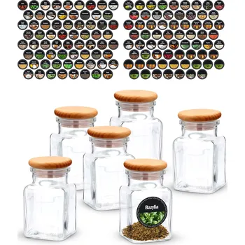 Koření Sklennice na koření PRACTIC s etiketami 6 ks.