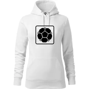 Dámská mikina Fotbalový míč emblem - Mikina dámská Cape s kapucí - XS ( Bílá )
