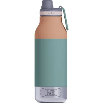 Láhev ASOBU The Asobu Buddy Pastel 1 l - nerezová termo láhev na vodu s miskami pro psy.