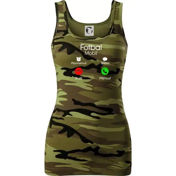 Dámské tričko Fotbal volá - Dámské Maskáčové tílko - M ( Zelený maskáč )