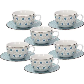 TOGNANA Casablanca 90 ml 6 ks. - porcelánové espresso šálky s podšálky