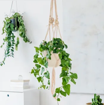 Obal na květináč Květináč / Závěs na květiny macramé bavlněný ROPE BASKET 15 cm