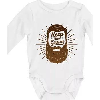 Kojenecký body Keep them grow - Body kojenecké s dlouhým rukávem - Dlouhý r. do 3 měs ( Bílá )