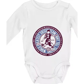 Kojenecký body Soccer kulatý motiv - Body kojenecké s dlouhým rukávem - Dlouhý r. do 3 měs ( Bílá )