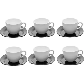 Skleněné šálky na kávu a čaj s podšálky FLORINA VELVET 6 ks