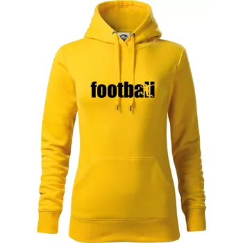 Dámská mikina Football nápis - Mikina dámská Cape s kapucí - M ( Žlutá )