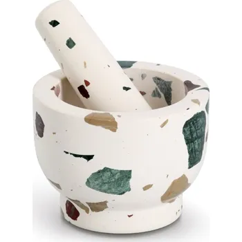 Hmoždíř ZELLER Hmoždíř s tloučkem terrazzo, rustikální průměr 12cm