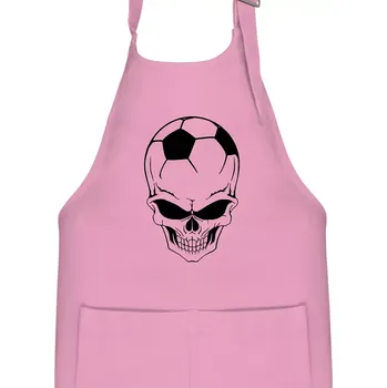 Kuchyňská zástěra Fotbal lebka míč - Dětská zástěra na vaření - Univerzální velikost ( Růžová )