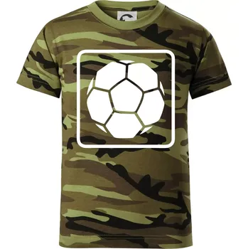 Chlapecké oblečení Fotbalový míč emblem - Dětské maskáčové triko - 122 cm/6 let ( Zelený maskáč )