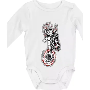 Kostra downhill - Body kojenecké s dlouhým rukávem - Dlouhý r. 3-6 měs ( Bílá )