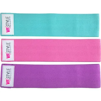 Sada 3 ks textilních posilovacích gum 72x8 cm VFstyle barevná