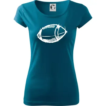 Dámské oblečení Americký fotbal míč skica - Dámské triko Pure - S ( Petrolejová )