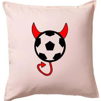 Polštář Fotbal devil - Polštář 50x50 - 50x50 - Pouze potah ( Světle růžová )
