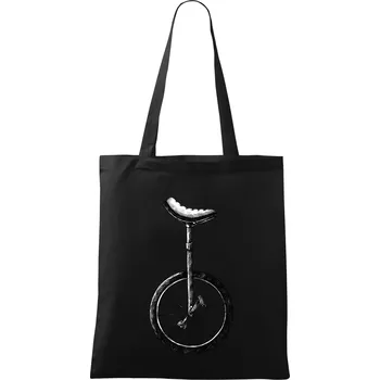 Nákupní taška jednokolka kreslená - Taška bavlněná - 42 x 38 cm ( Černá )