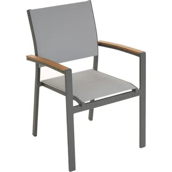 Zahradní stohovatelná židle, antracit, 86,5 x 57 x 57,5 ​​cm