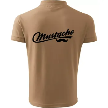 Pánská košile Mustache - nápis - Polokošile pánská Pique Polo 203 - 5XL ( Písková )