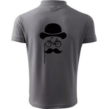 Pánská košile Mustache kolo - Polokošile pánská Pique Polo 203 - 4XL ( Ocelově šedá )