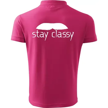 Pánská košile Stay Classy - mustache - Polokošile pánská Pique Polo 203 - 5XL ( Purpurová )