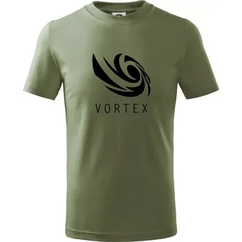 Chlapecké tričko Vortex logo jednobarevné - Tričko dětské bavlněné - 158 cm/12 let ( Khaki )