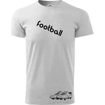 FOOTBALL nápis šikmo - Triko extra velké (5-8XL) - 6XL ( Světlešedý Melír )