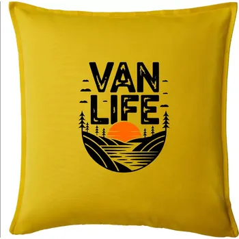 Polštář Van life a Západ slunce - Polštář 50x50 - 50x50 - Pouze potah ( Žlutá )