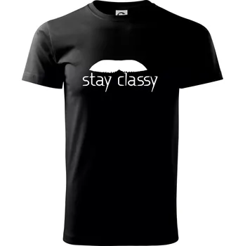 Stay Classy - mustache - Triko extra velké (5-8XL) - 7XL ( Černá )