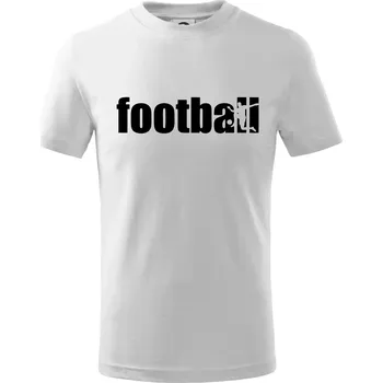 Chlapecké tričko Football nápis - Tričko dětské bavlněné - 122 cm/6 let ( Bílá )