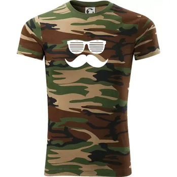 Pánská móda Mustache brýle - Army CAMOUFLAGE - 2XL ( Hnědý maskáč )