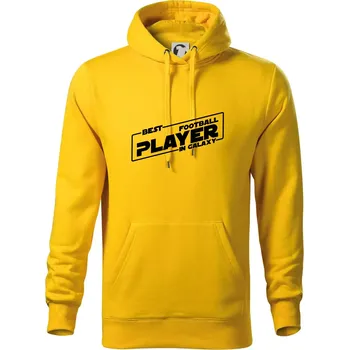 Pánská mikina Best football player in galaxy - Mikina pánská Cape s kapucí - XL ( Žlutá )